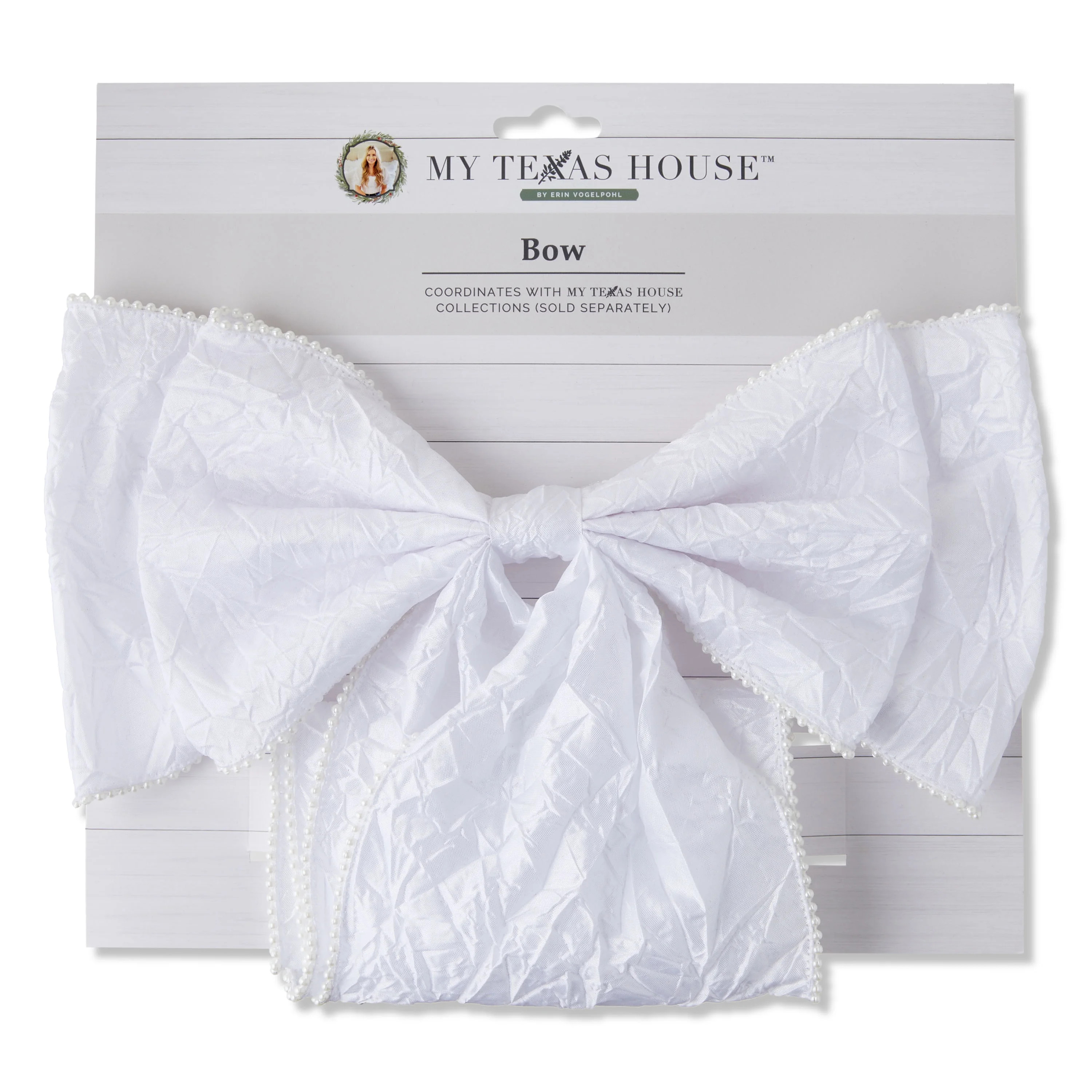 White Crepe Pearl Decorative Bow , 20", by My Texas House | Walmart (US)