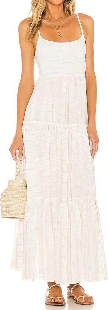 R.Vivimos Women's Summer Adjustable Spaghetti Strap Flowy Maxi Dress Boho Bow Tie Back Sexy Backl... | Amazon (US)