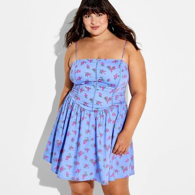 Women's Fit and Flare Basque Mini Dress - Wild Fable