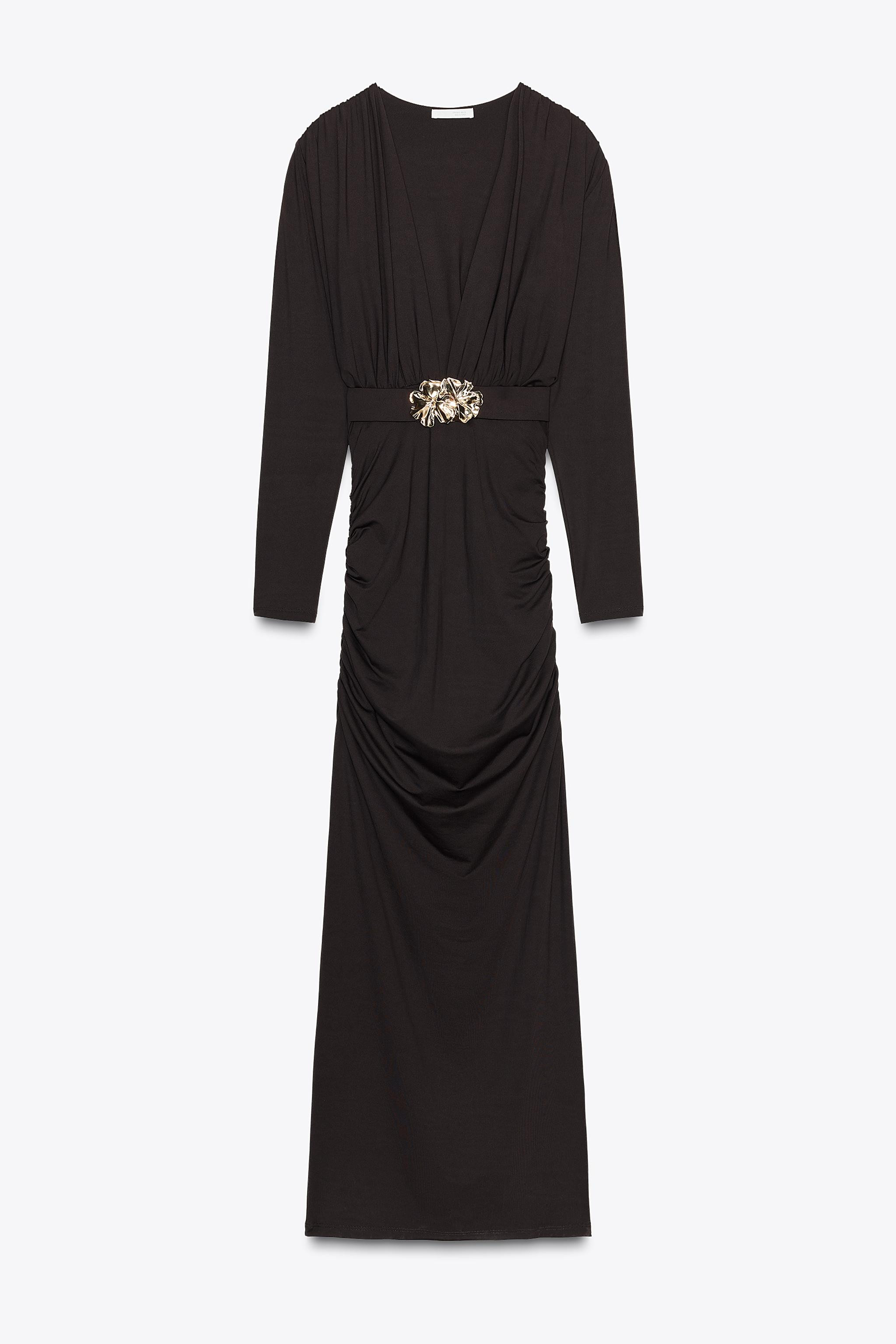 POLYAMIDE DRESS WITH HARDWARE BELT | Zara US