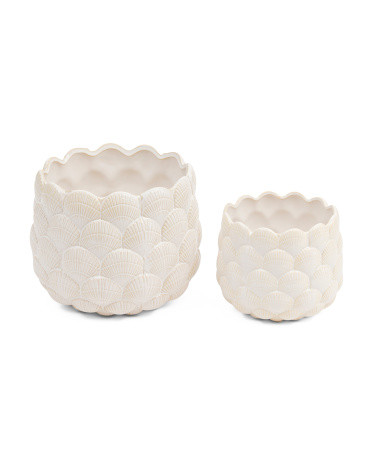 2pc Seashell Indoor Planters | TJ Maxx