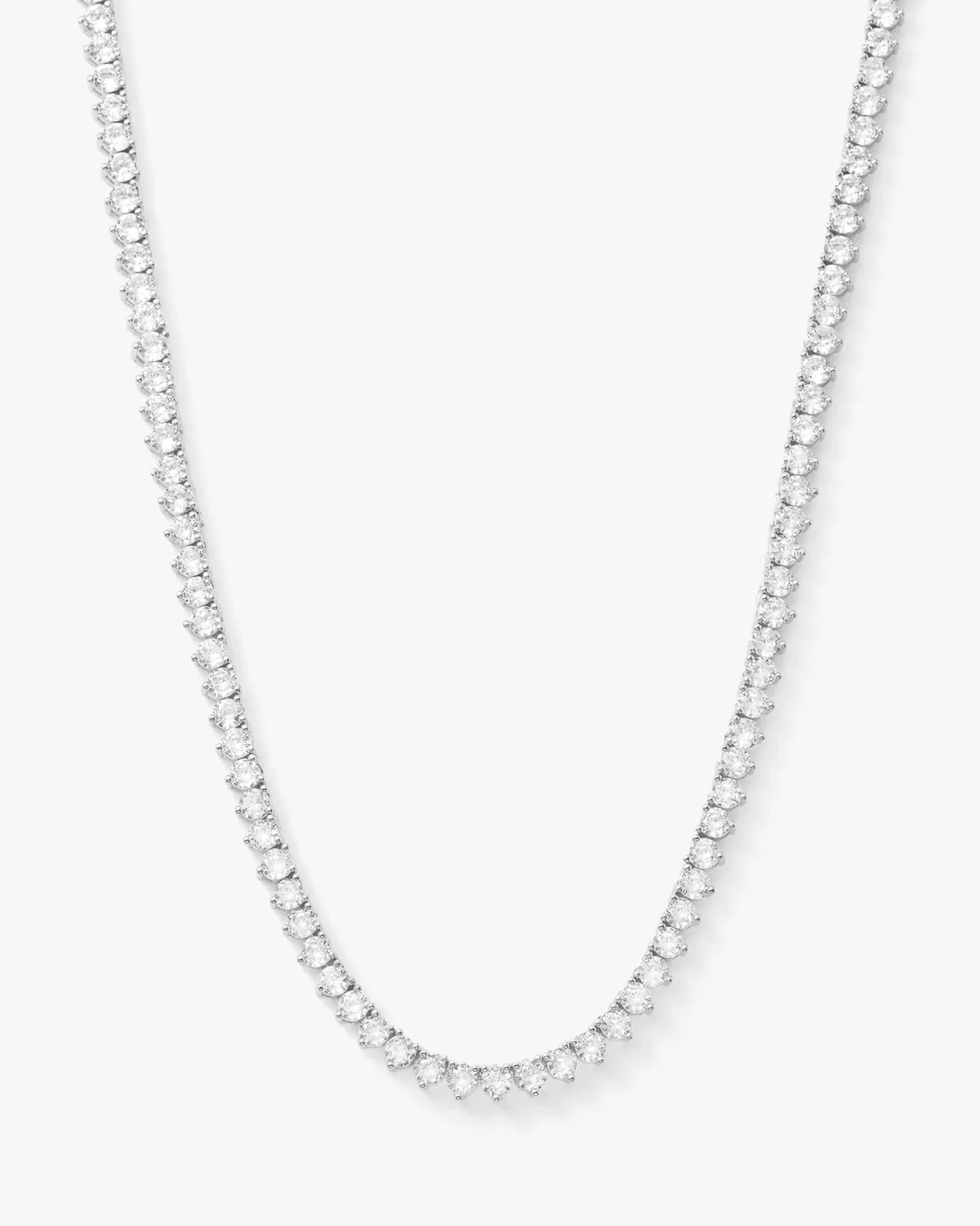 Not Your Basic Tennis Necklace 3mm - Silver|White Diamondettes | Melinda Maria Jewelry