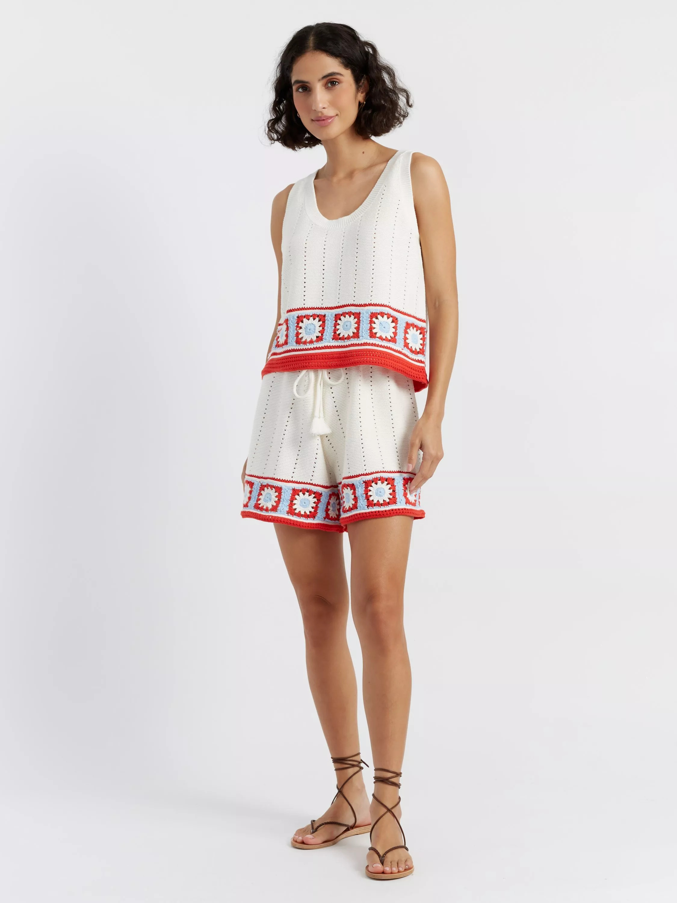 Chinti & Parker Hand Crochet Floral Border Shorts | John Lewis (UK)
