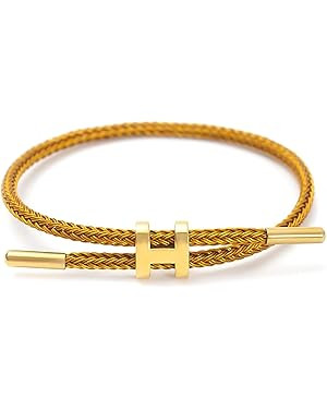 AIMADE Bracelets for Women Adjustable Charm Bracelet, 18k Gold-plated Buckle Design Titanium Stee... | Amazon (US)