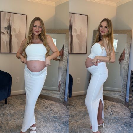 Maternity photos photoshoot
Two piece white set
Pregnant
Bump friendly 
Summer
Amazon 
Affordable 
Outfit idea 
Vacation 
Wearing size medium 

#LTKBump #LTKStyleTip #LTKFindsUnder50