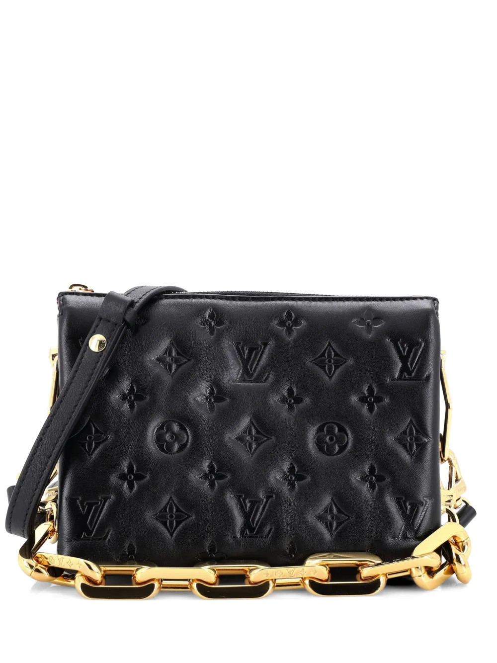 Louis Vuitton Pre-Owned Coussin Bag Monogram Embossed Lambskin BB crossbody bag - Black | Farfetch Global