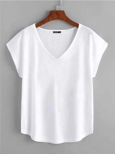 SHEIN Mulvari Plus Solid Dolman Sleeve Tee | SHEIN