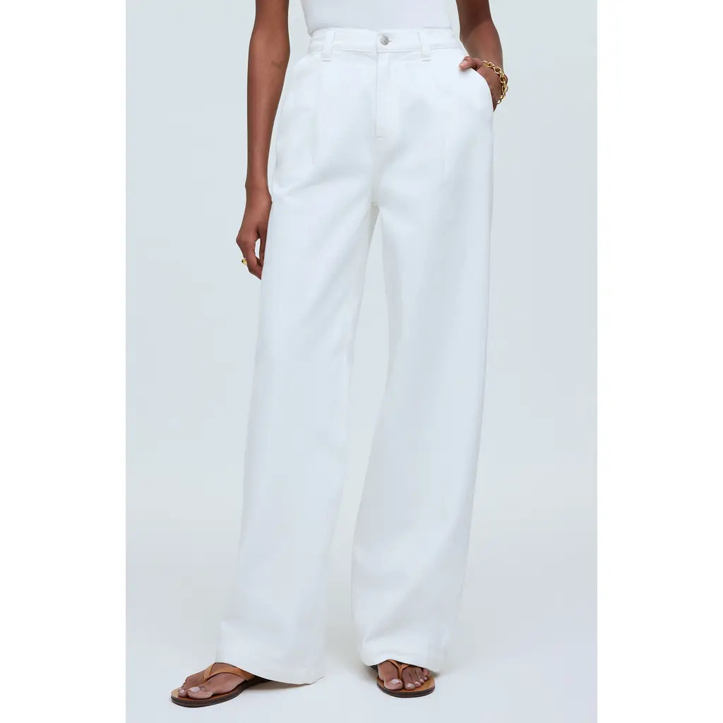 Madewell The Harlow High Waist Wide Leg Jeans in Tile White at Nordstrom Rack, Size 32 | Nordstrom Rack