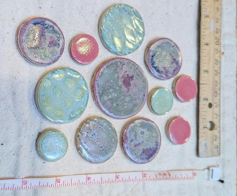 Handmade Mix of Pink, Blue, and Purple Mosaic Tiles - Etsy | Etsy (US)