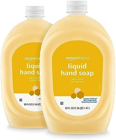 Amazon Basics Liquid Hand Soap Refill, Milk and Honey Scent, Triclosan-Free, pH Balanced, Dermato... | Amazon (US)