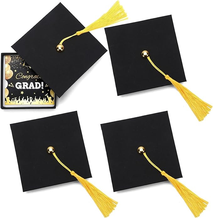 MOUNTCLIM Graduation Gift Card Box Holder, Cap Shaped Decoration Box with Tassel for Graduation C... | Amazon (US)