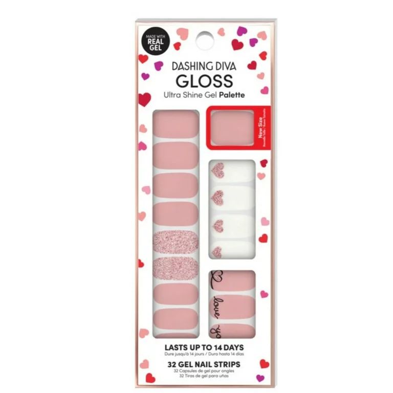 Dashing Diva Gloss Ultra Shine Gel Palette Nail Strips Valentine Edition GS204 Love Notes | Walmart (US)