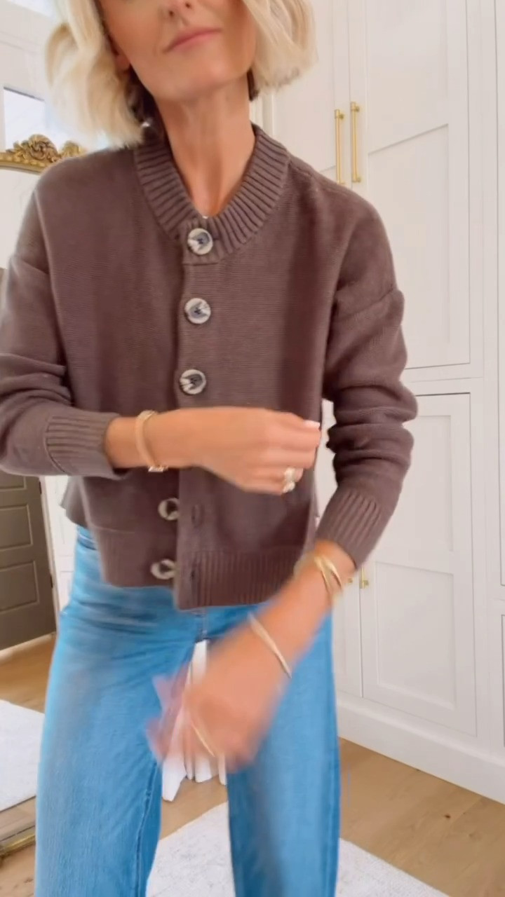 This cardigan from @Quince is one of my absolute favorite staples! I have it in several colors, but I love this shade of brown for fall! Wearing S/25! #quincepartner 

Loverly Grey, quince, fall cardigan, fall staples, brown cardigan, wide leg jeans

#LTKSeasonal