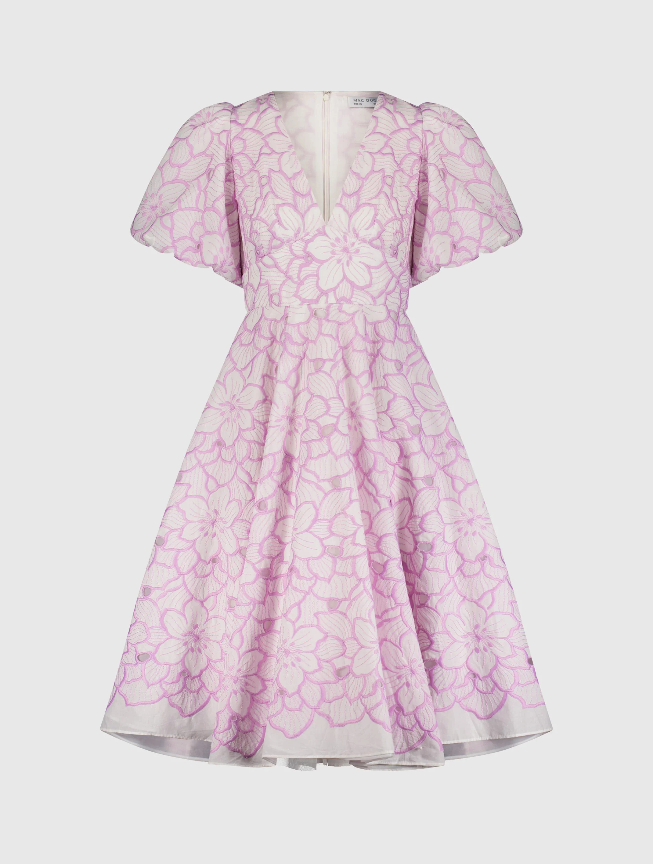 Embroidered Floral Puff Sleeve Dress | Mac Duggal