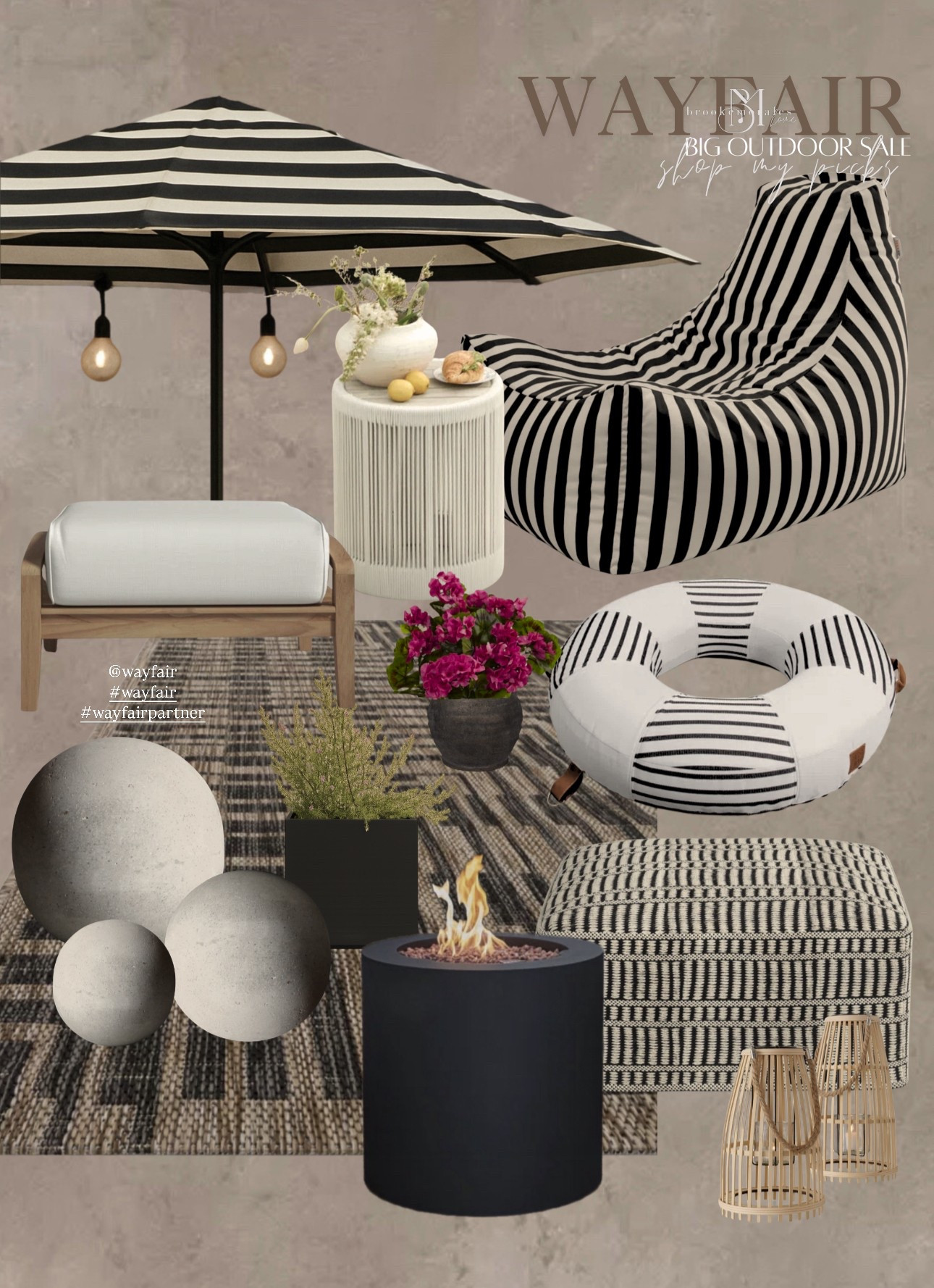 @wayfair #wayfair #wayfair Partner Black and white but make it bold-here's your sign to refresh your patio for less during Wayfair's Big Outdoor Sale! From chic stripes to cozy textures. Shop my picks! Save up to 50% off + fast free shipping over $35! 

#LTKSaleAlert #LTKHome #LTKSeasonal