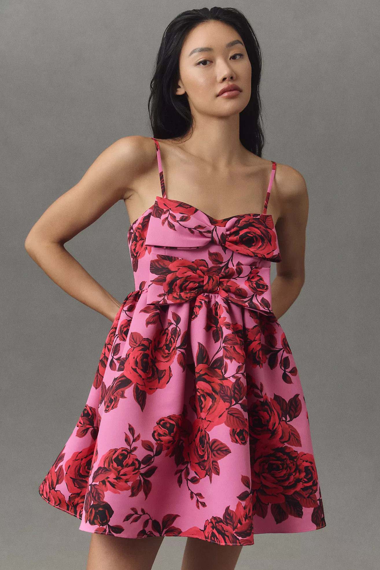 Sachin & Babi Sloane Sleeveless Double-Bow Taffeta Mini Dress | Anthropologie (US)
