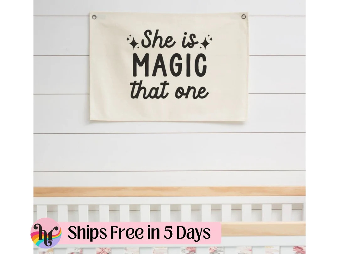 She is Magic That One Canvas Banner | Baby Name Flag | Custom Name Flag | Playroom Decor | Girls ... | Etsy (US)