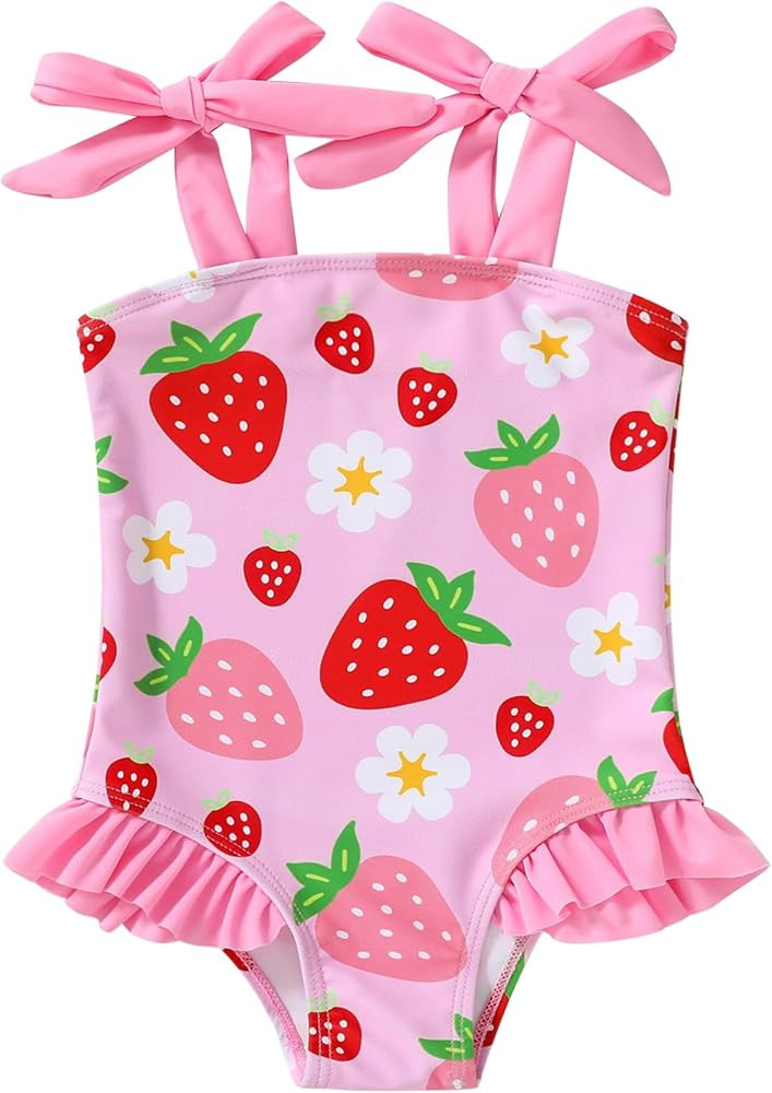 YOUNGER TREE Toddler Swimsuit Girl Color Block Stripe One-Piece Swimwear Baby Girl Bathing Suits | Amazon (US)