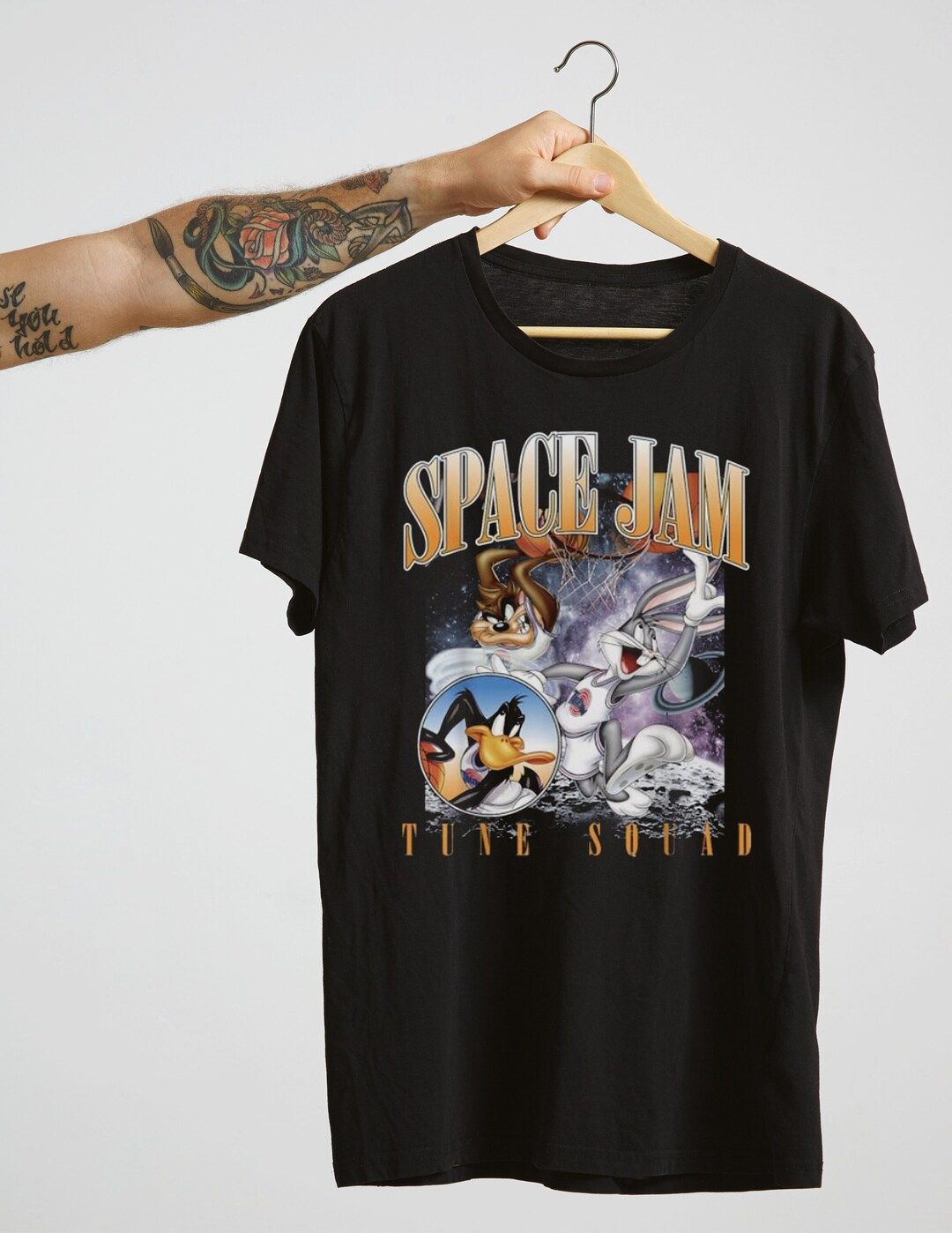 Graphic Tee Vintage Space Jam Gift for Him 90s Movie Graphic Tee Classic Movie Tee Vintage Space ... | Etsy (US)