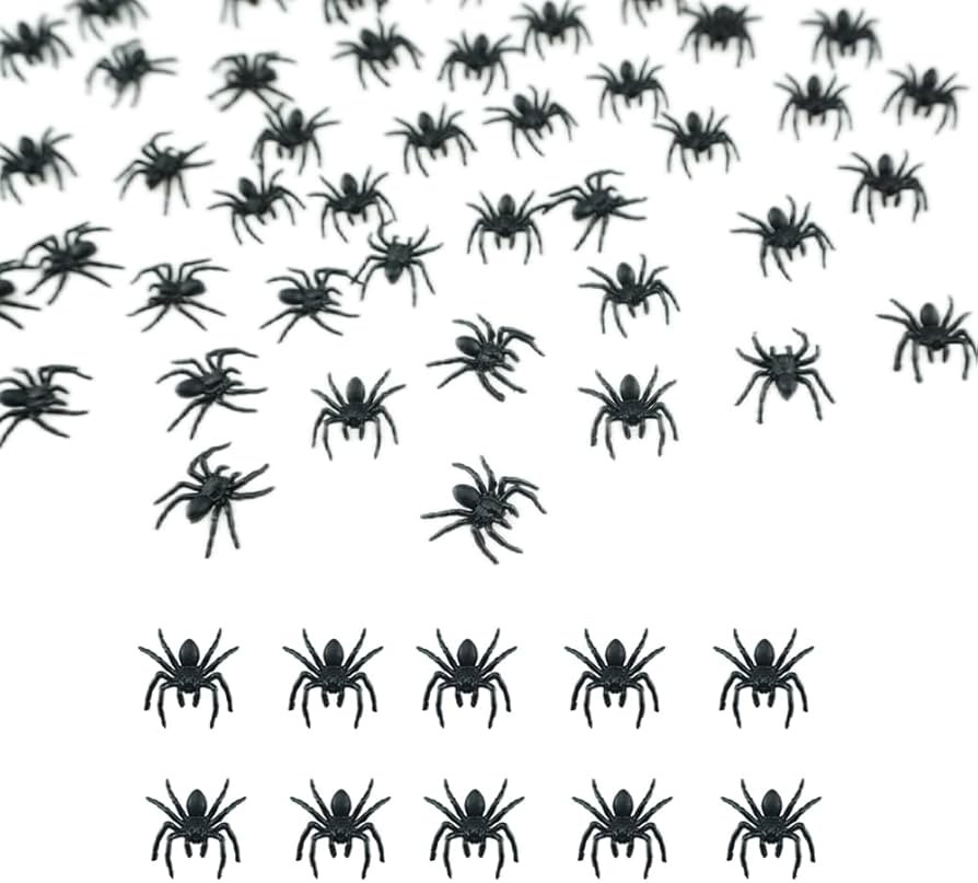 50 PCS Mini Plastic Spiders Small Fake Spiders Scary Realistic Spiders for Halloween Prank Props ... | Amazon (US)