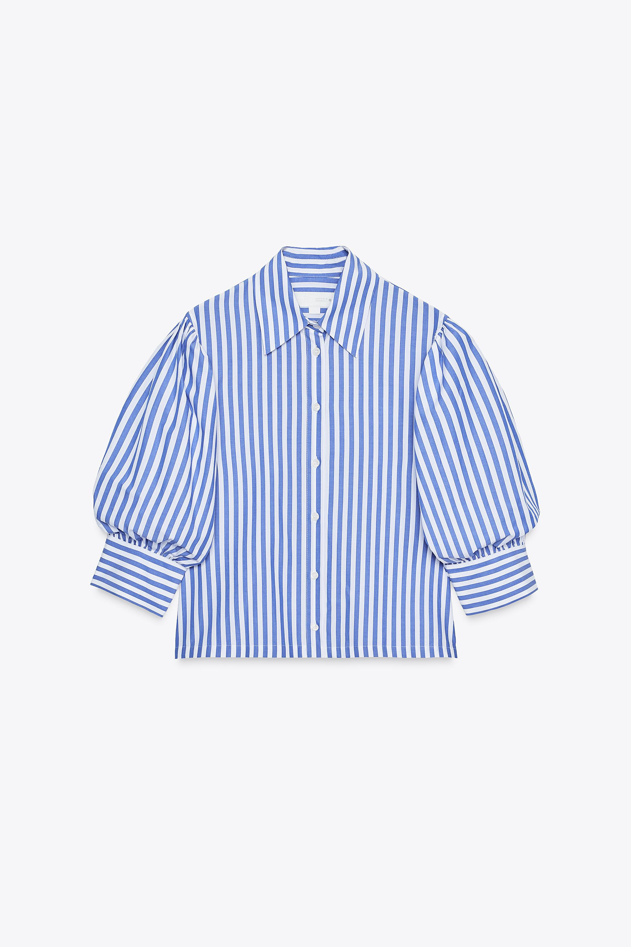 ZW COLLECTION POPLIN BALLOON SLEEVE SHIRT | Zara US