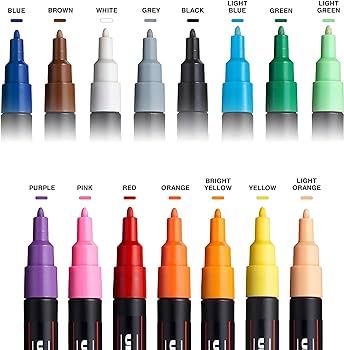 15 Posca Paint Markers, 5M Medium Posca Markers Set with Reversible Tips of Acrylic Paint Pens | ... | Amazon (US)