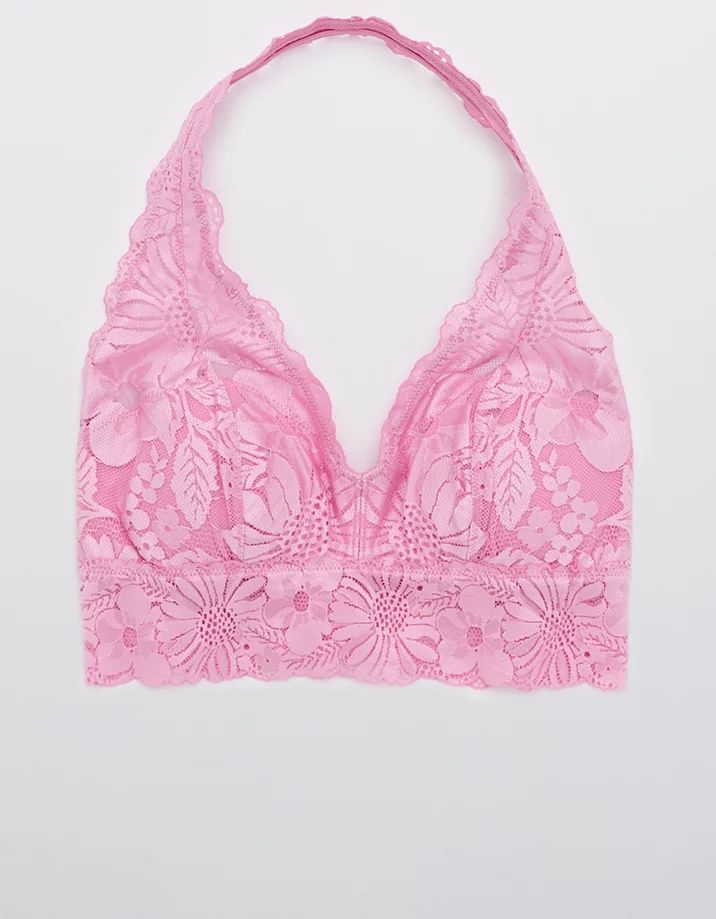 Aerie Garden Party Lace Padded Halter Bralette | American Eagle Outfitters (US & CA)