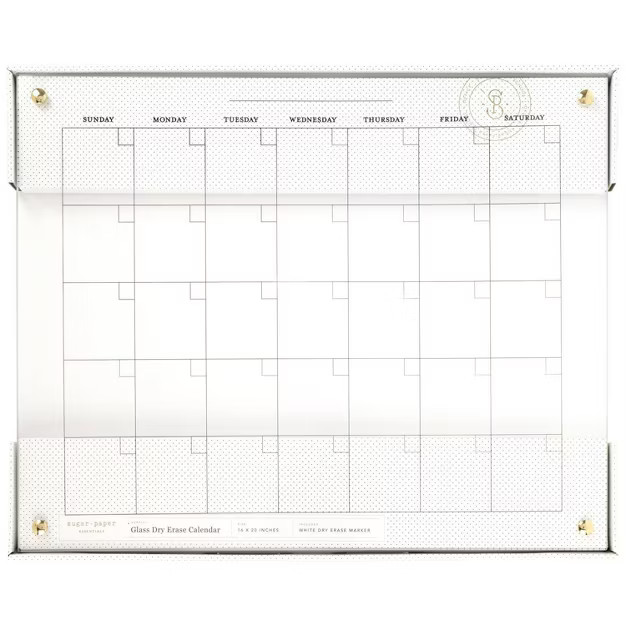 20"x16" Glass Dry Erase Calendar - Sugar Paper Essentials | Target