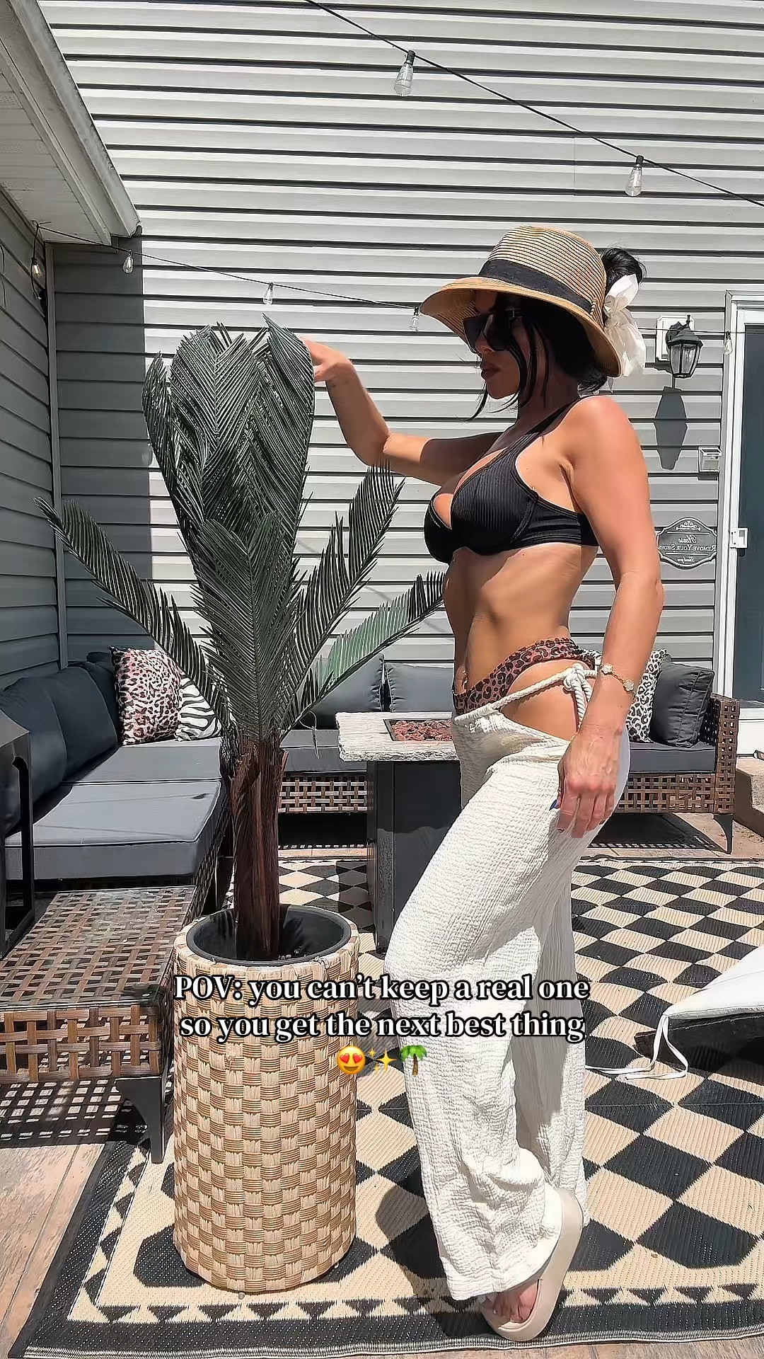 The cutest little faux palm tree that is weatherproot for my patio
#palmtree
#fakeplants #patiodecorideas #pooldecor #palmtree 

#LTKSeasonal #LTKHome #LTKmomlife