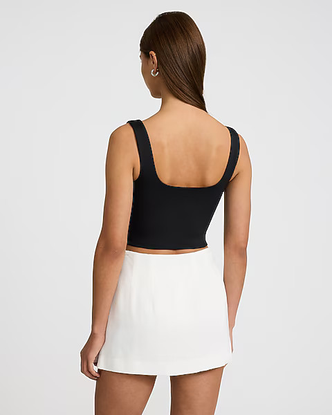 Body Contour Matte Square Neck Cropped Tank | Express