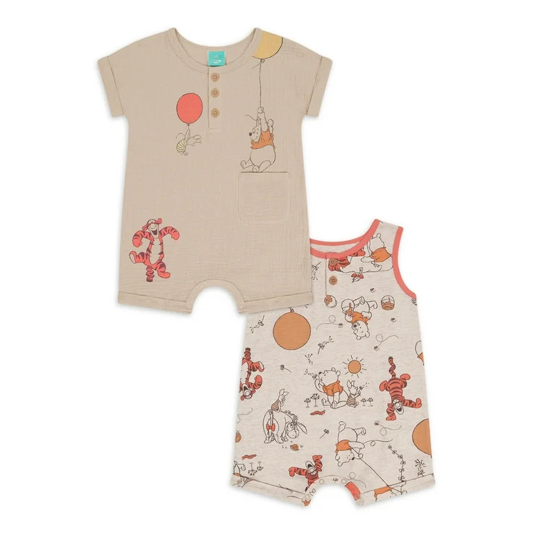 Winne the Pooh Baby Boys’ Short Sleeve Romper Set, 2-Piece, Sizes 0/3M-24M | Walmart (US)