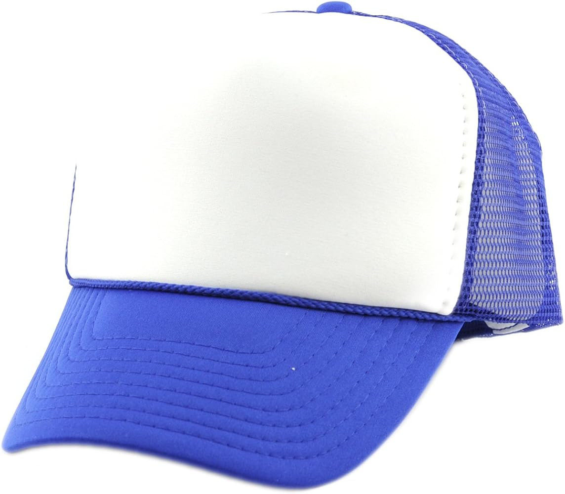 Blank Mesh Adjustable Snapback Cotton 6-Panel Trucker Hat Cap | Amazon (US)