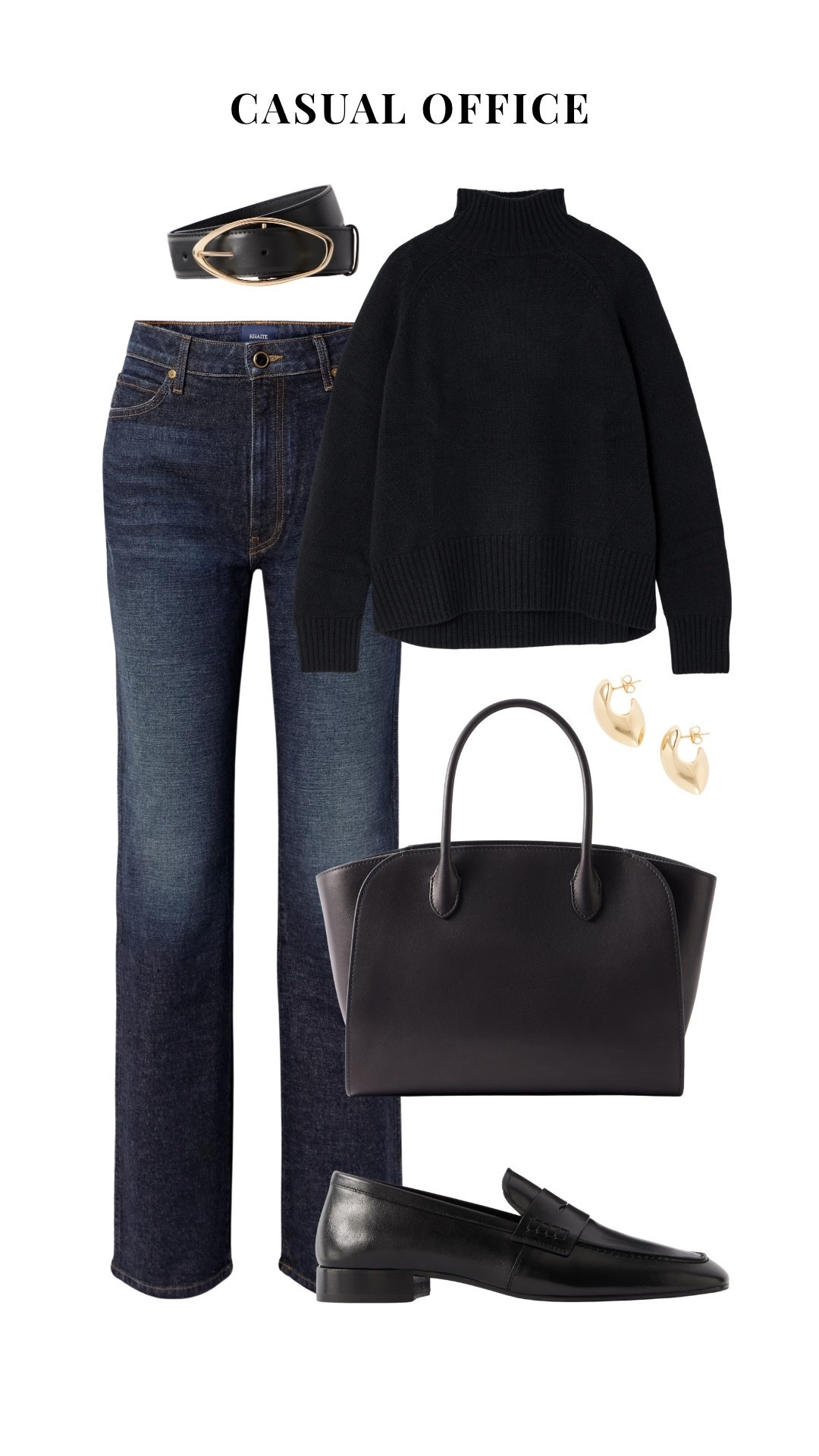 Casual office, but make it elevated. A classic black turtleneck, dark denim, loafers and polished accessories—simple, timeless pieces that still feel put together.

luxury fashion, designer fashion, casual office outfit, elevated workwear, office outfit, workwear, polished casual, black turtleneck, dark wash jeans, loafers, luxury accessories, designer accessories, timeless style, classic wardrobe, elevated basics, sophisticated style, chic work outfit, women’s workwear, fall work outfit, minimalist fashion

#LTKootd #LTKWorkwear #LTKOver40