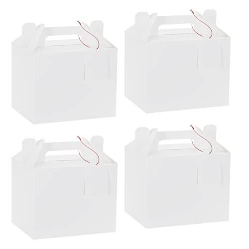 12 Pack White Treat Boxes Gable Boxes with Rope and Tag Party Favor Boxes Gift Boxes for Birthday... | Amazon (US)