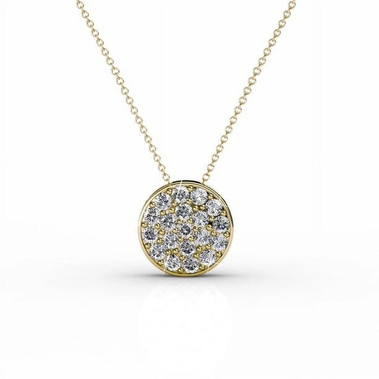 Cate & Chloe Nelly 18k Yellow Gold Plated Necklace with Swarovski Crystals | Beautiful Round Cut ... | Walmart (US)