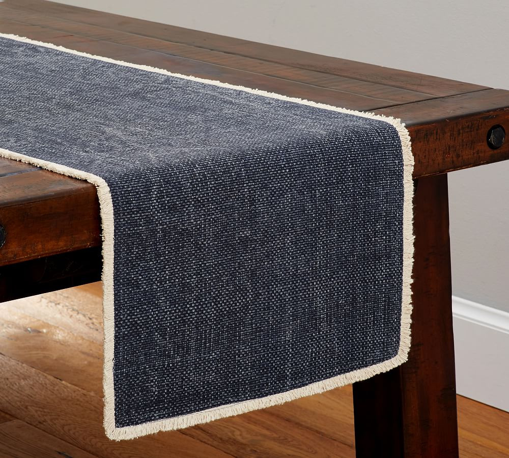 Mason Handwoven Cotton Fringe Table Runner | Pottery Barn (US)