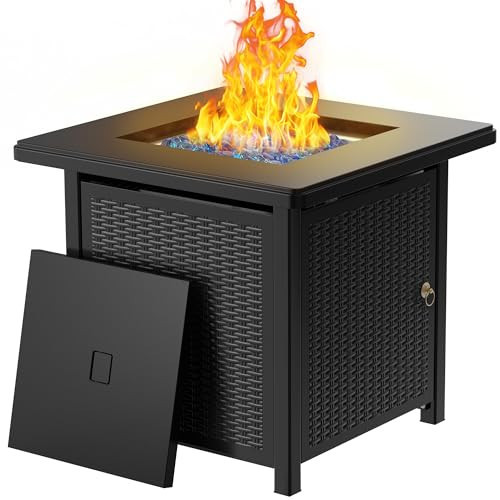 BALI OUTDOORS 50000 BTU Propane Fire Pit with Lid, 28 inch Fire Pit Table Outdoor, Black Firepits for Outside Backyard, Patio | Amazon (US)