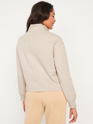 Mock-Neck Quarter-Zip Fleece Sweatshirt for Women | Old Navy (US)