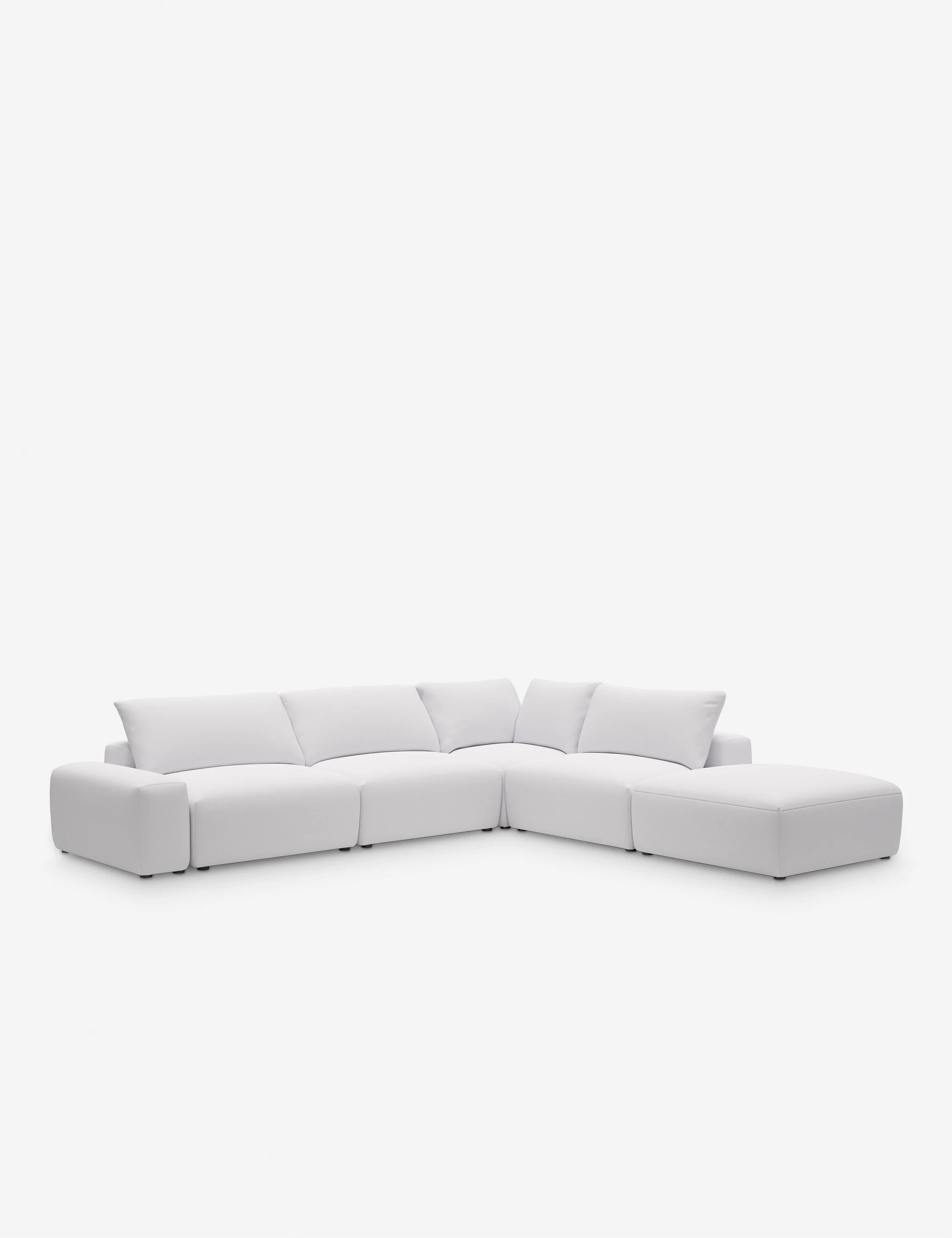 Brinley Chaise Sectional, White Linen Weave | Lulu and Georgia 