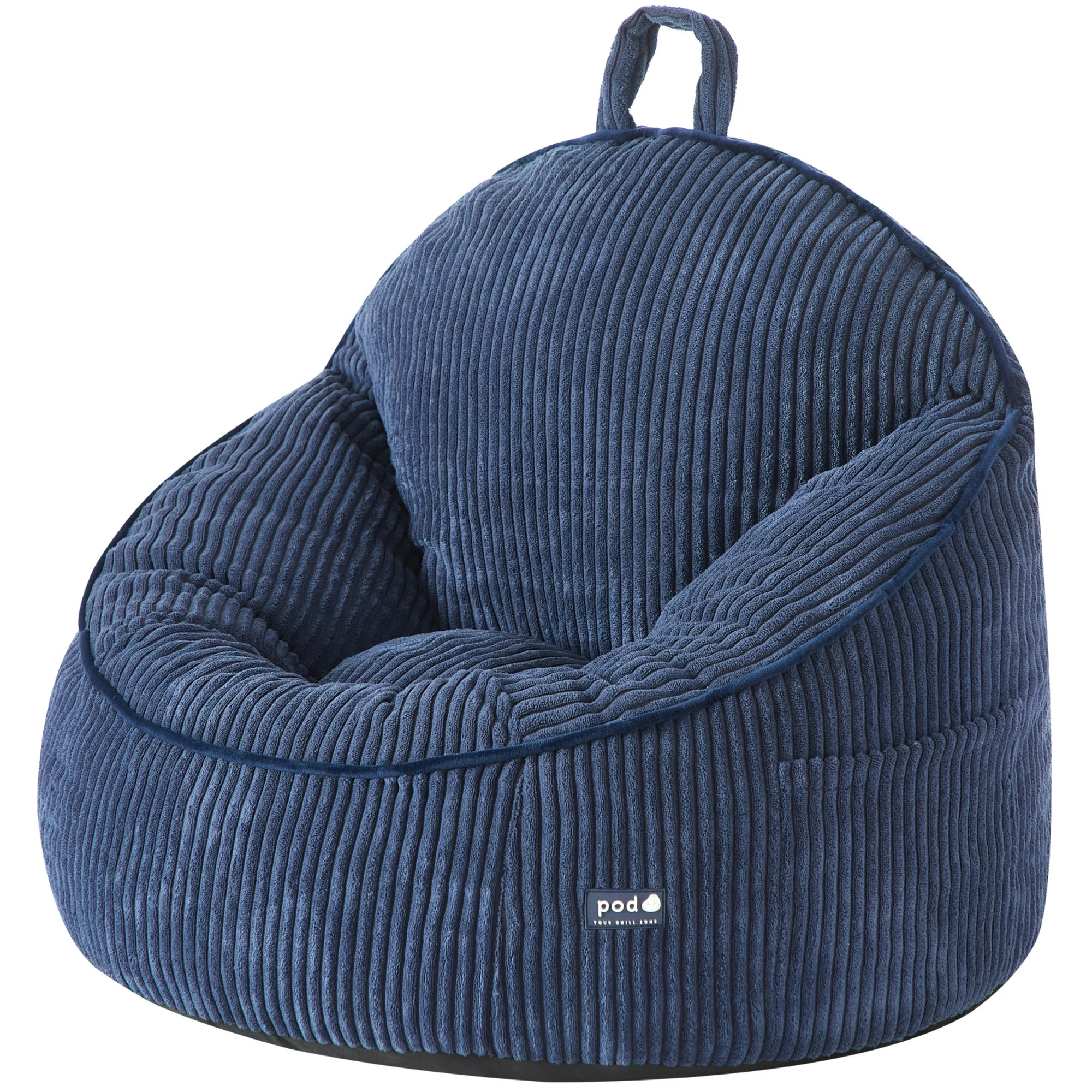 Room Revival Compressed Foam Bean Bag Chair for Kids, Navy Blue | Walmart (US)