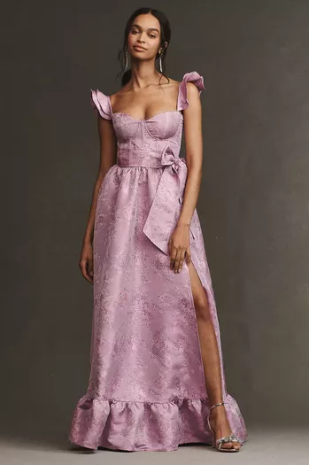 Classic Elegance Blush Satin Sleeveless Mock Neck Maxi Dress