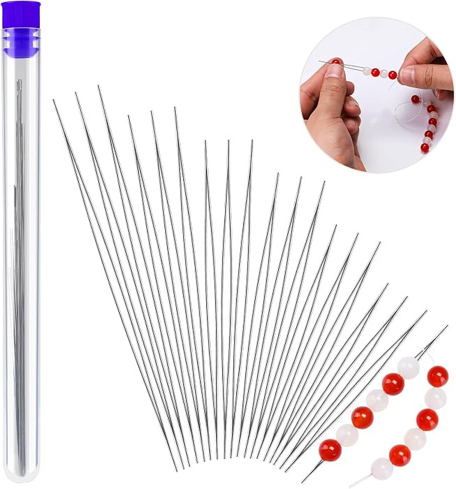 18 Pcs Collapsible Beading Needles, Beading Needles for Seed Beads | Amazon (US)