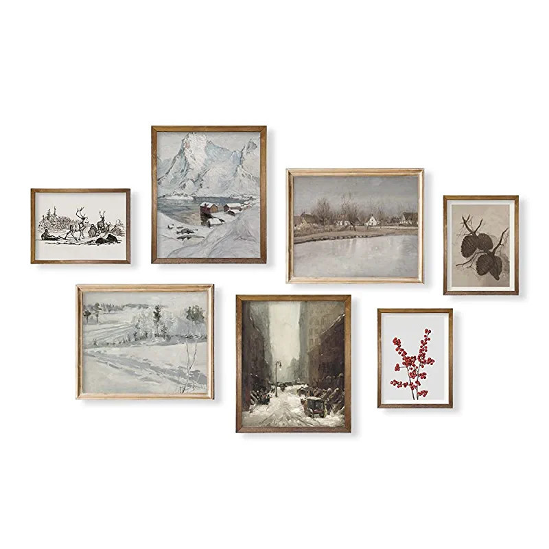 Vintage Farmhouse Holiday Wall Decor - Christmas Wall Art - Boho French Country Bathroom Poster P... | Amazon (US)