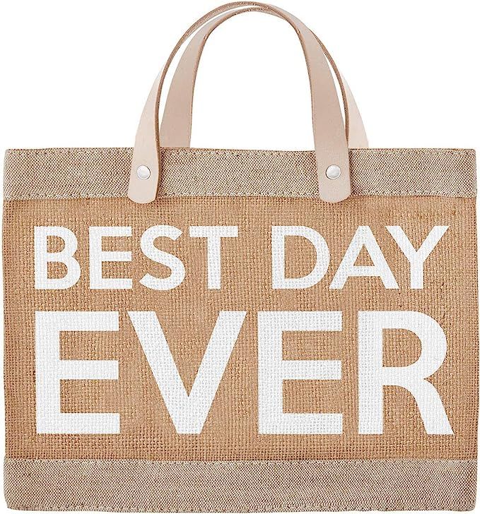 Santa Barbara Design Studio Wedding Collection Waterproof Jute Tote Bag, Mini, Best Day Ever | Amazon (US)