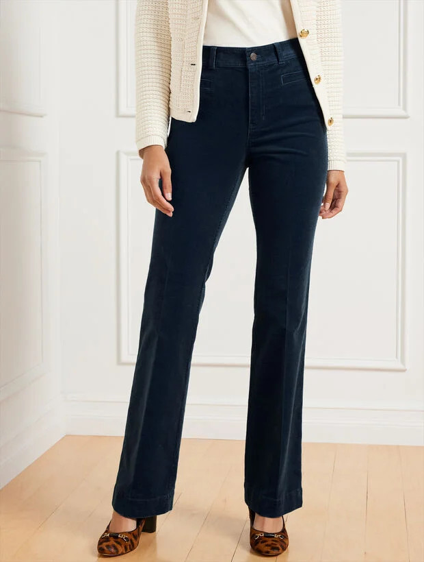 Stretch Corduroy Flare Leg Pants | Talbots