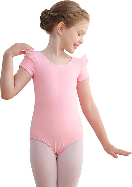 MdnMd Leotards for Girls Dance Ballet Gymnastics Sleeveless Tank with Mesh Cross Front | Amazon (US)