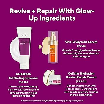 Murad Revive + Repair w/Glow Up Ingredients - 3-Piece Set ($135 Value) - Regimen for Total Skin H... | Amazon (US)