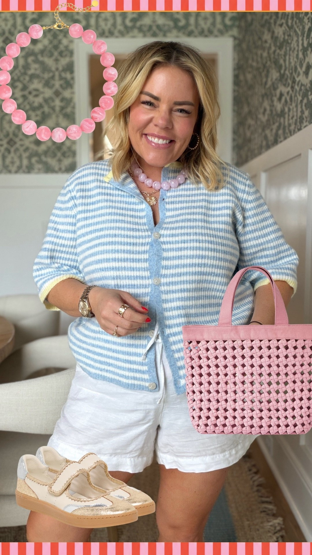 A cozy cardigan with a pop of pink makes the cutest carpool combo! Just add easy shorts and fun flats.

#LTKootd #LTKgrwm #LTKmomlife