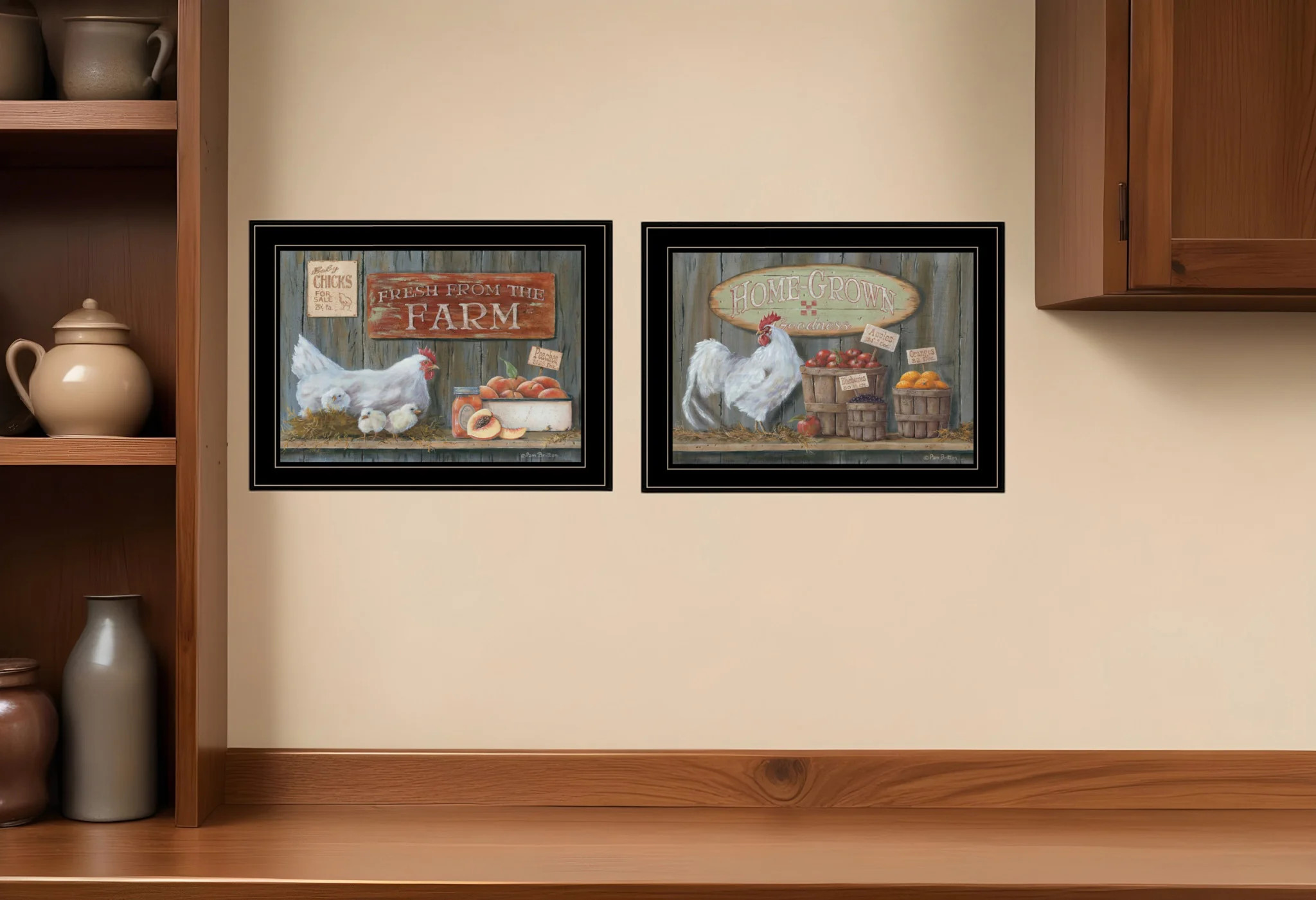 Set Of Two Home Grown 2 Black Framed Print Wall Art | Shop Simon