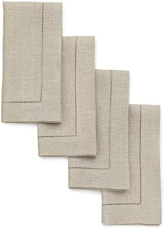 Solino Home Linen Cloth Napkins Set of 4 – Natural, 100% Pure Linen Fabric Dinner Napkins for F... | Amazon (US)